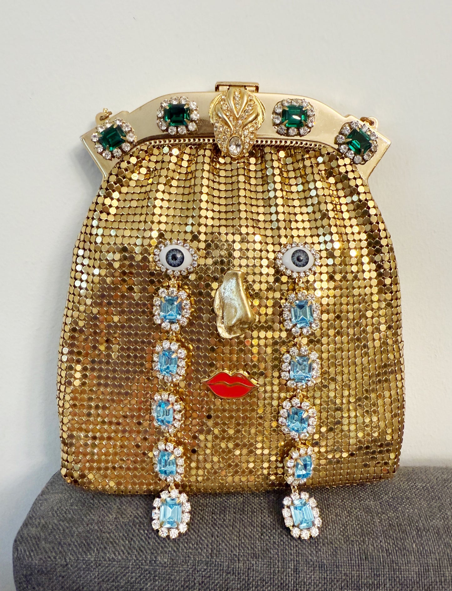 Ode to the master CRYBABY gold mesh purse