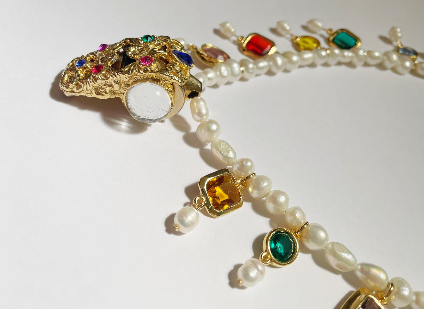 Stained glass whistle necklace