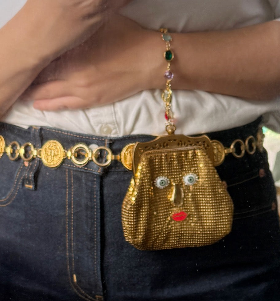 Ode to the masters gold mesh bracelet purse