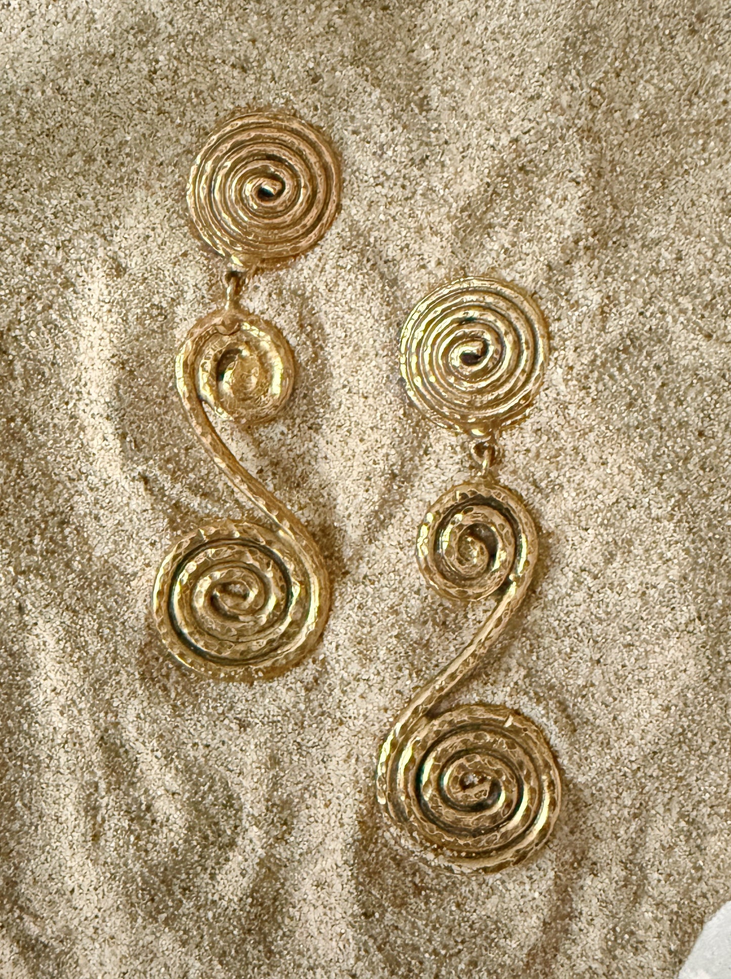 Brass spiral earrings