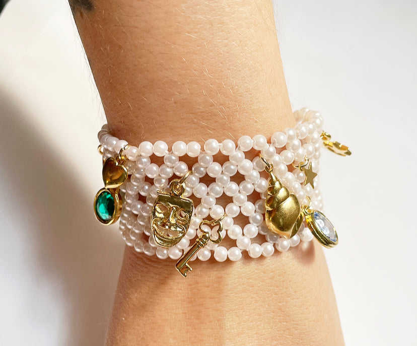 Vintage charm stretchy bracelet