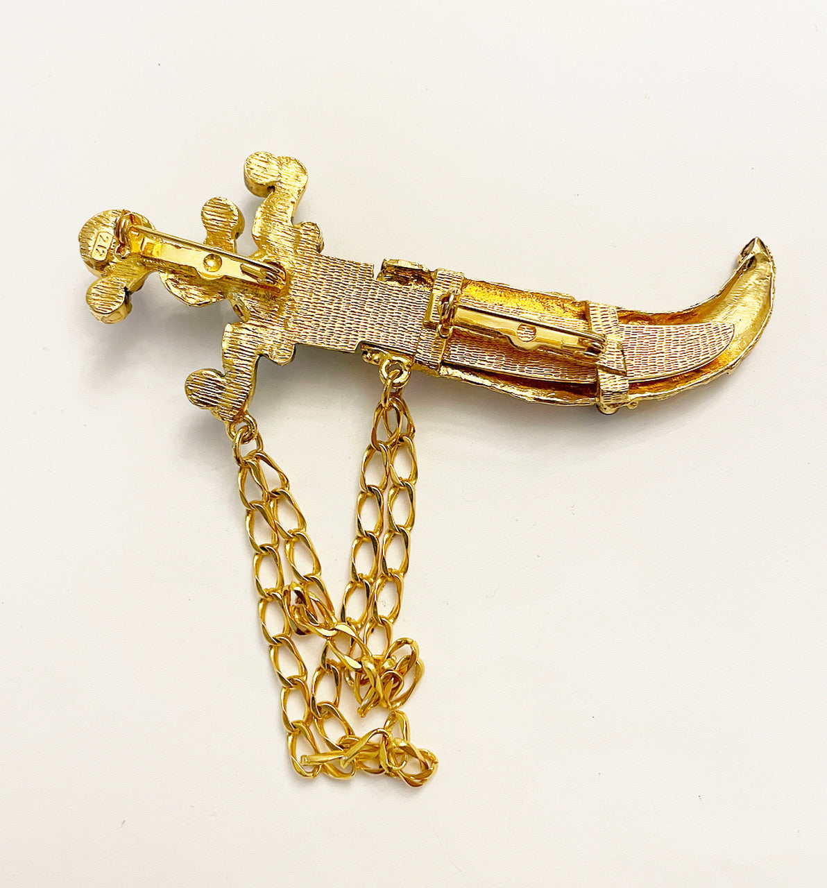 Vintage jeweled Scimitar brooch