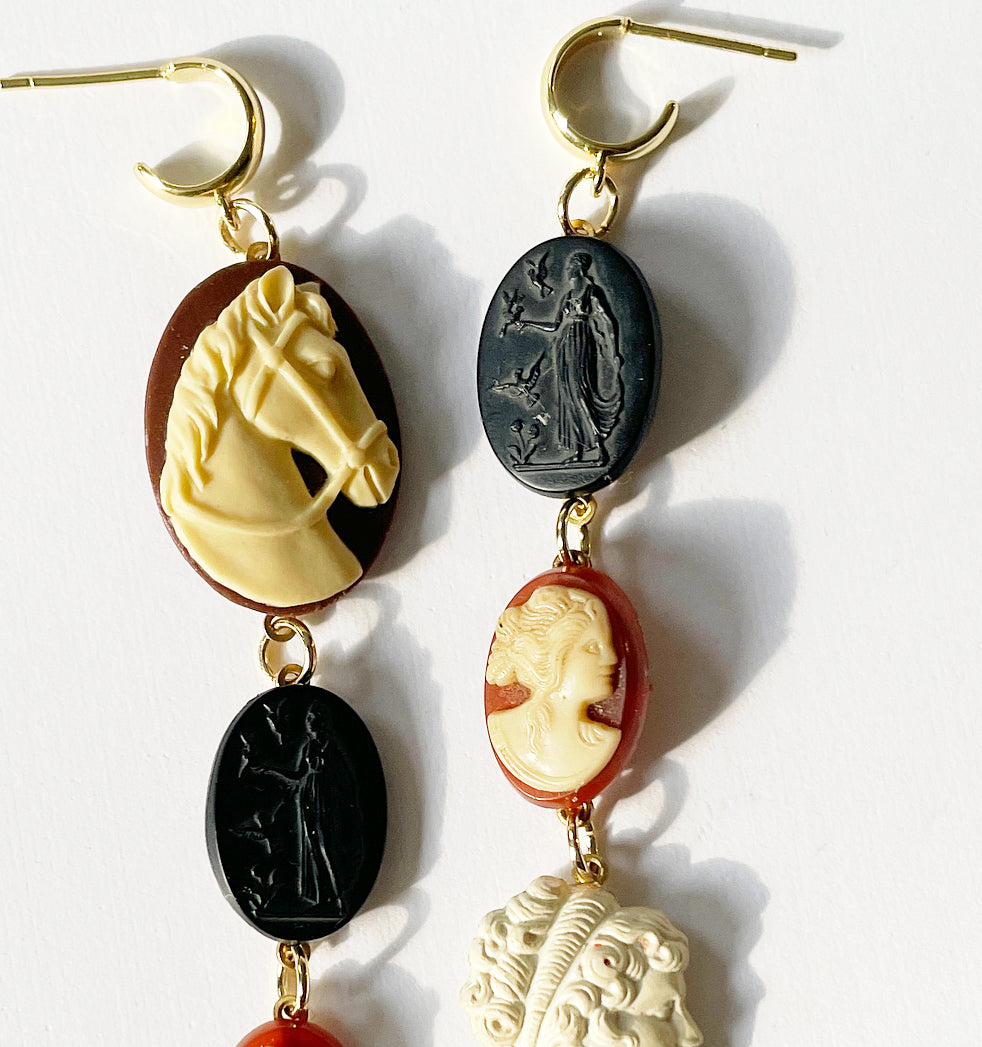 Curio cameo earrings