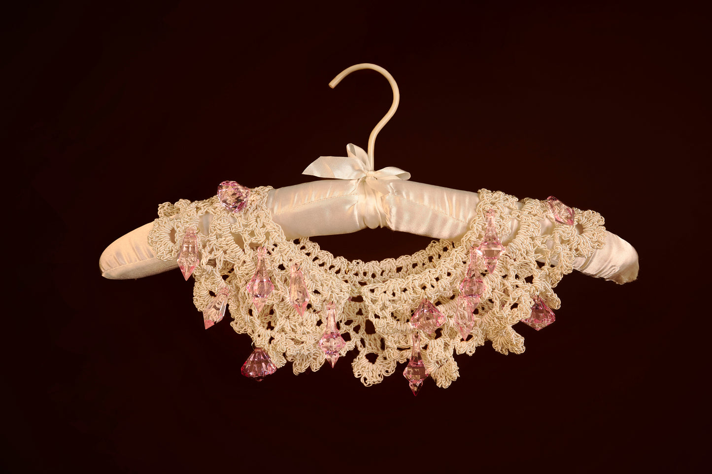 Pink chandelier bib necklace