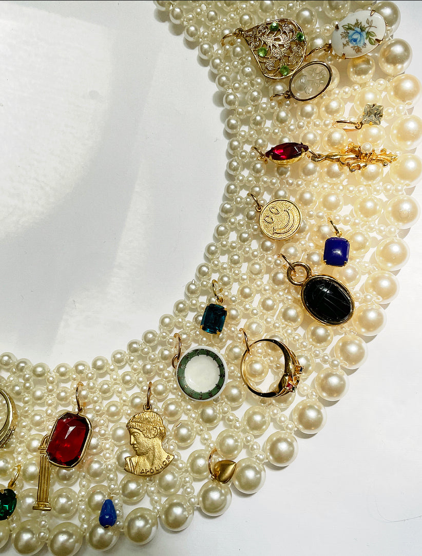 Museum charm collar necklace