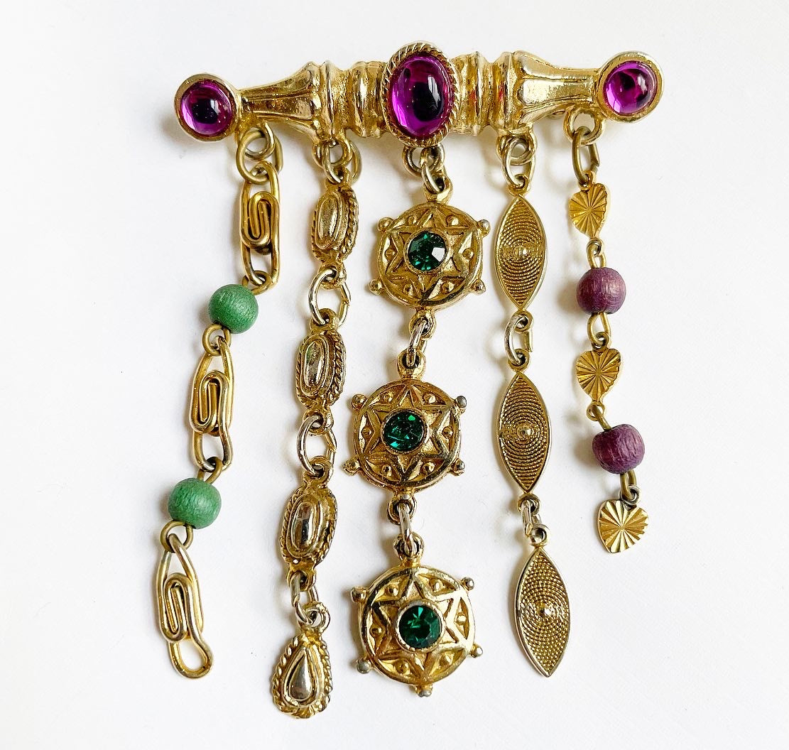 1990's purple gem pin brooch