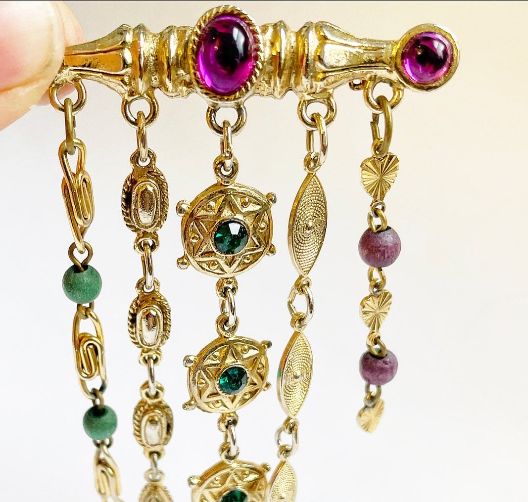 1990's purple gem pin brooch
