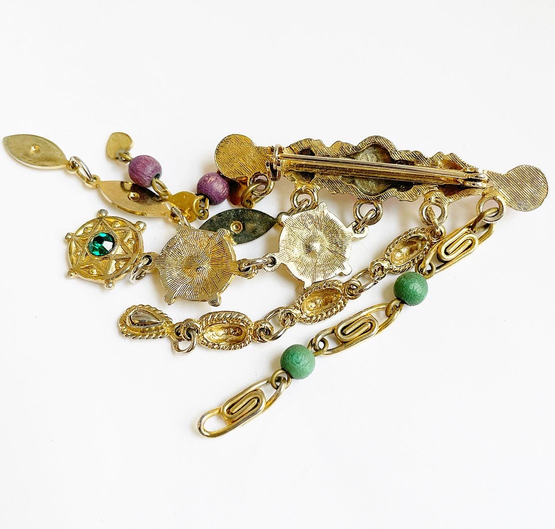 1990's purple gem pin brooch