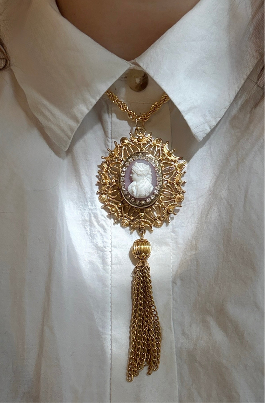 Cameo locket necklace