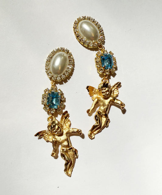 Cosmic cherub earrings
