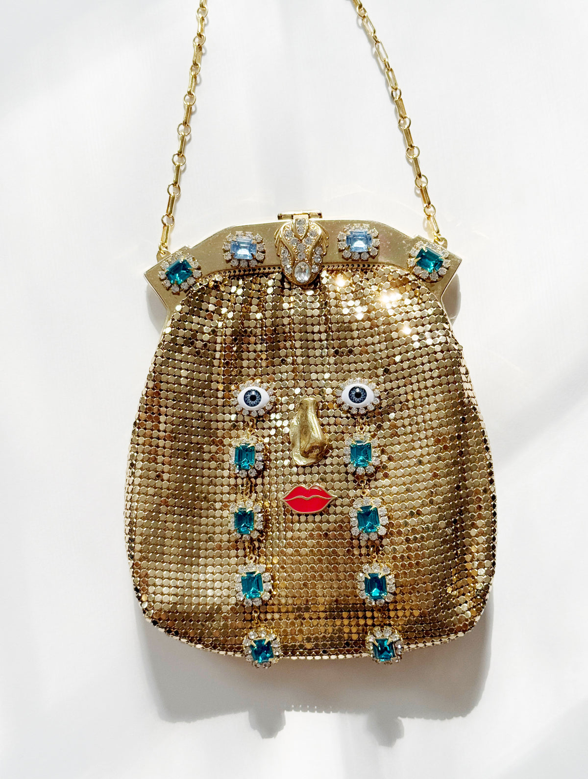 Ode to the master CRYBABY gold mesh purse