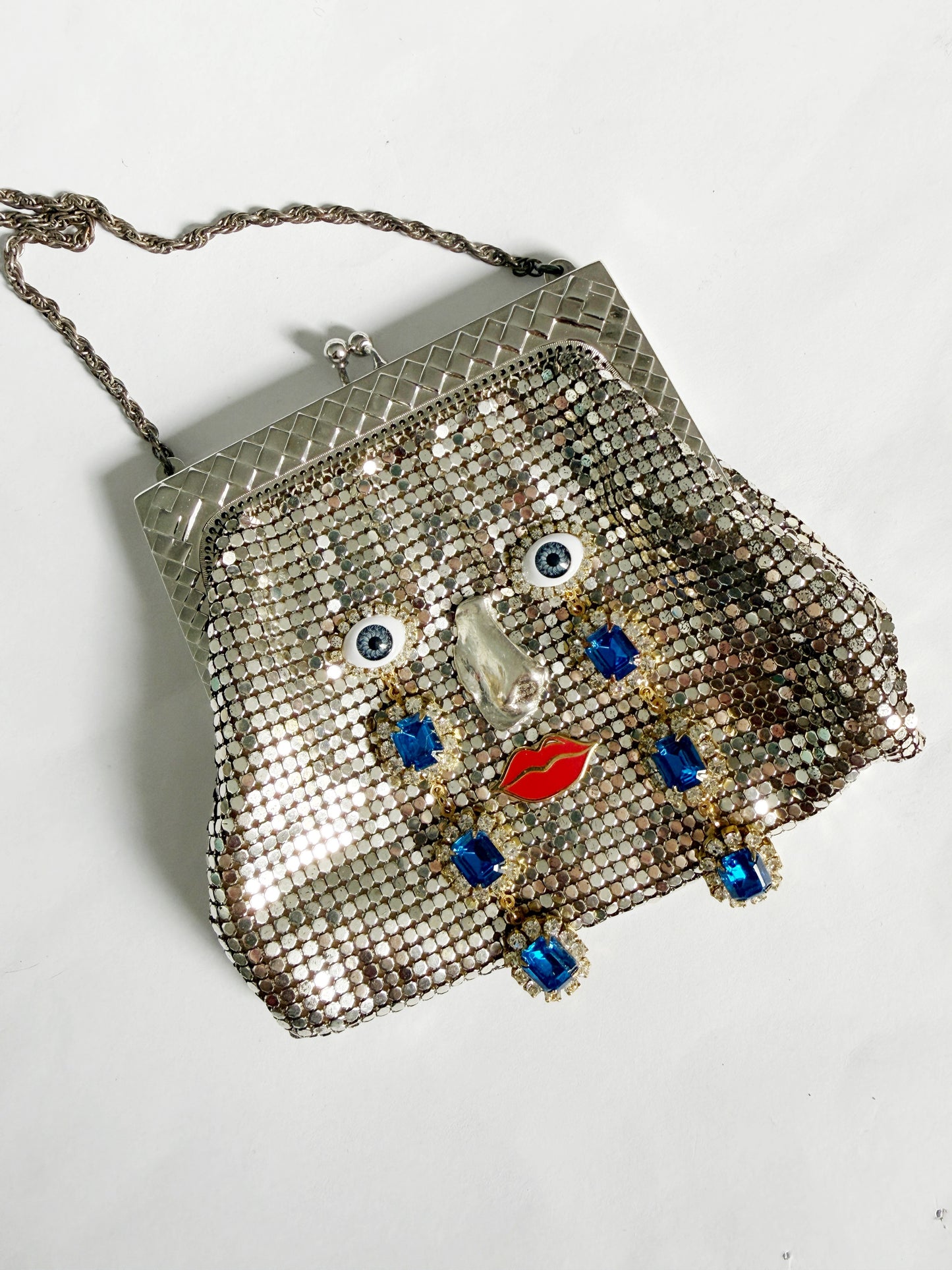 Ode to the master crybaby silver mesh purse