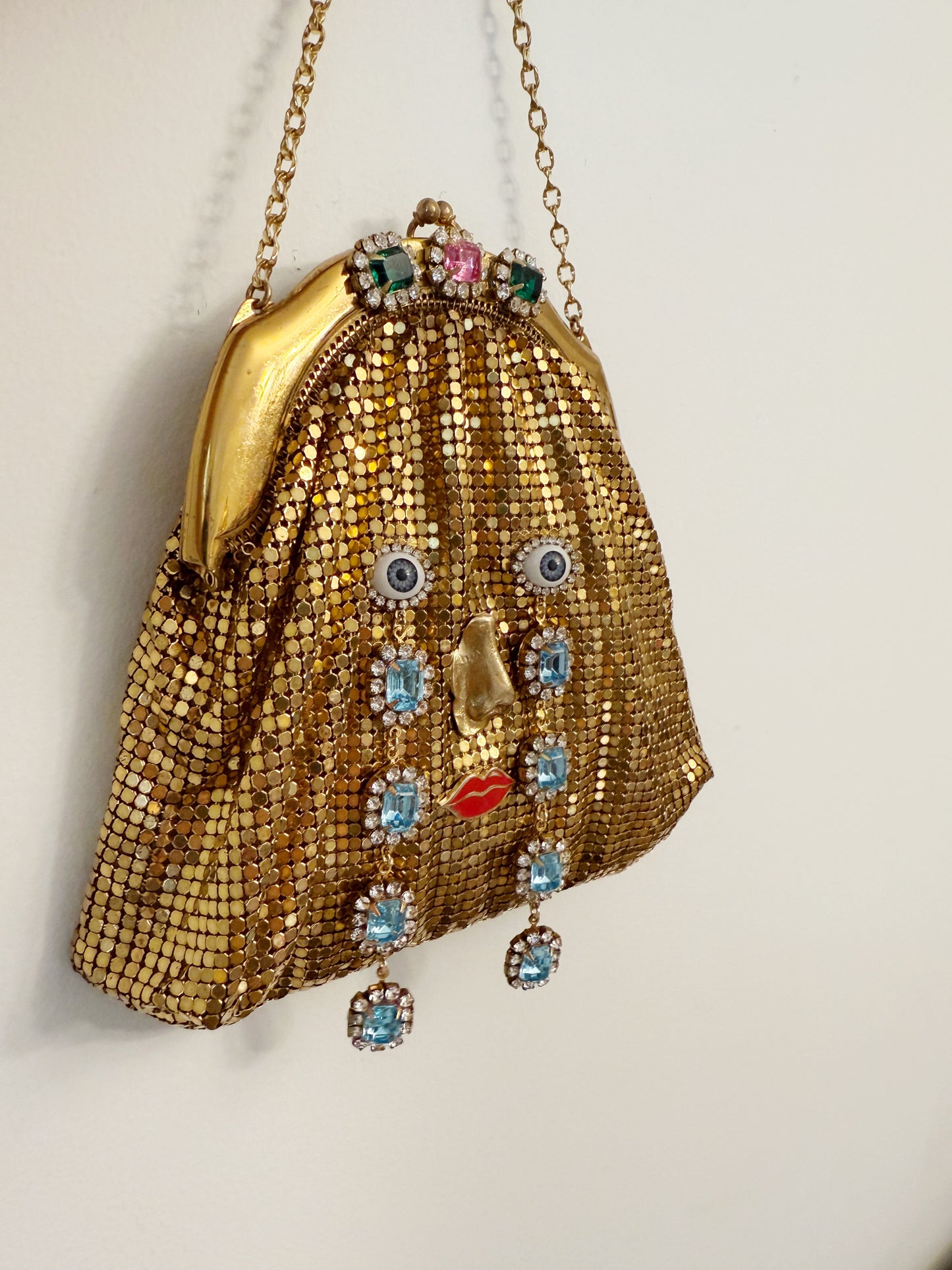 Ode to the master CRYBABY gold mesh purse