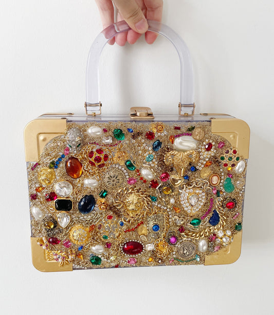 Hidden treasure lucite handbag