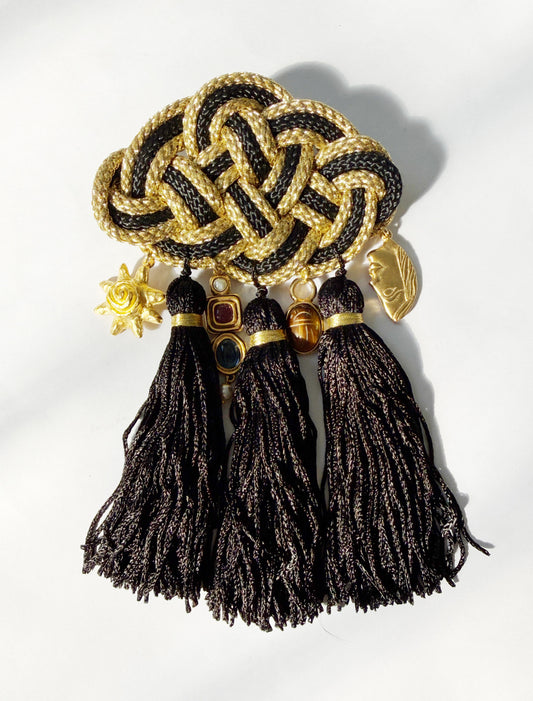 Zodiac tassel brooch