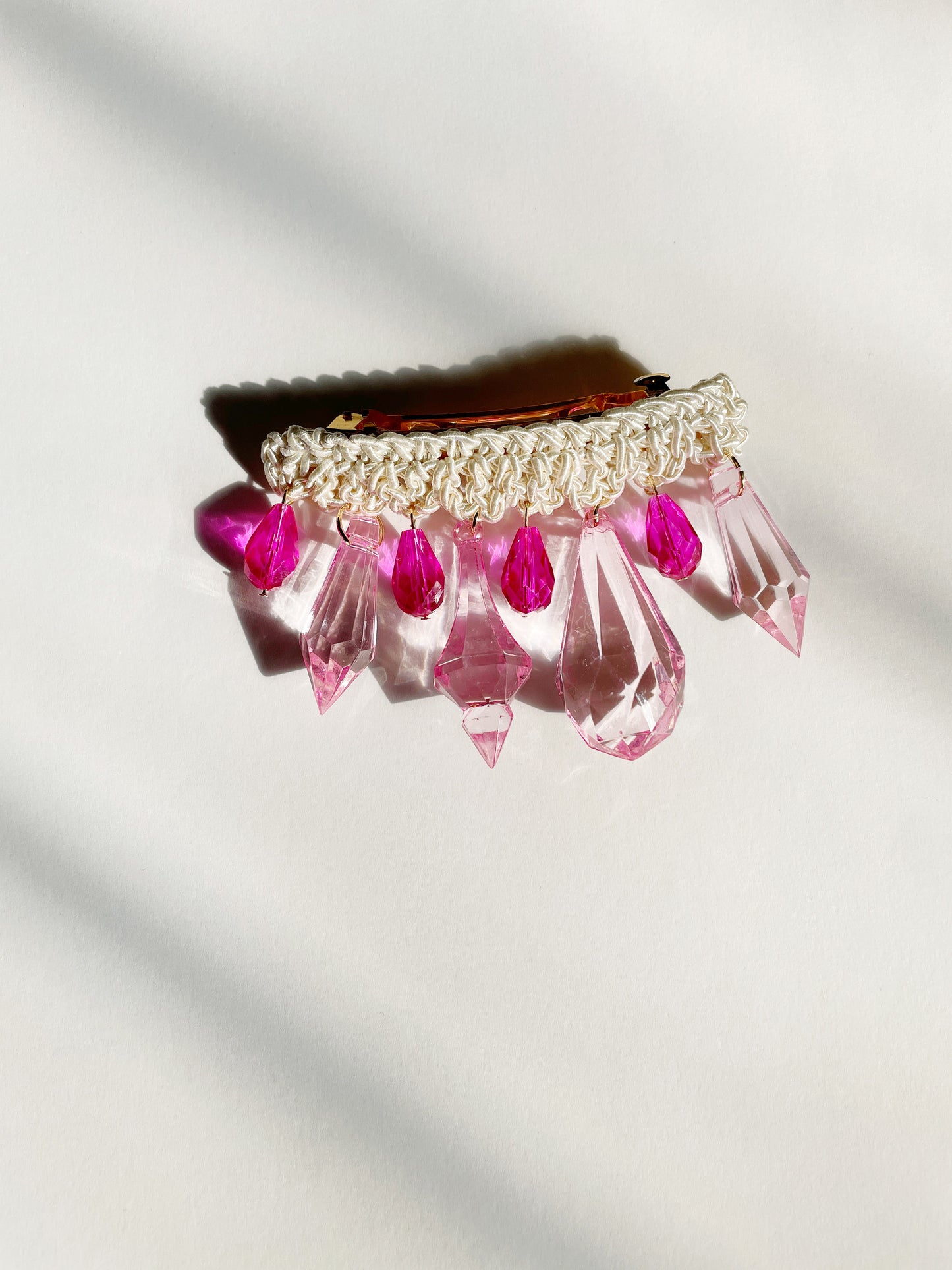 The pink chandelier barrette