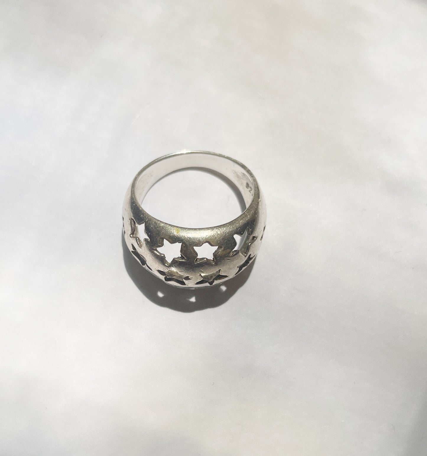 Starry sterling dome ring