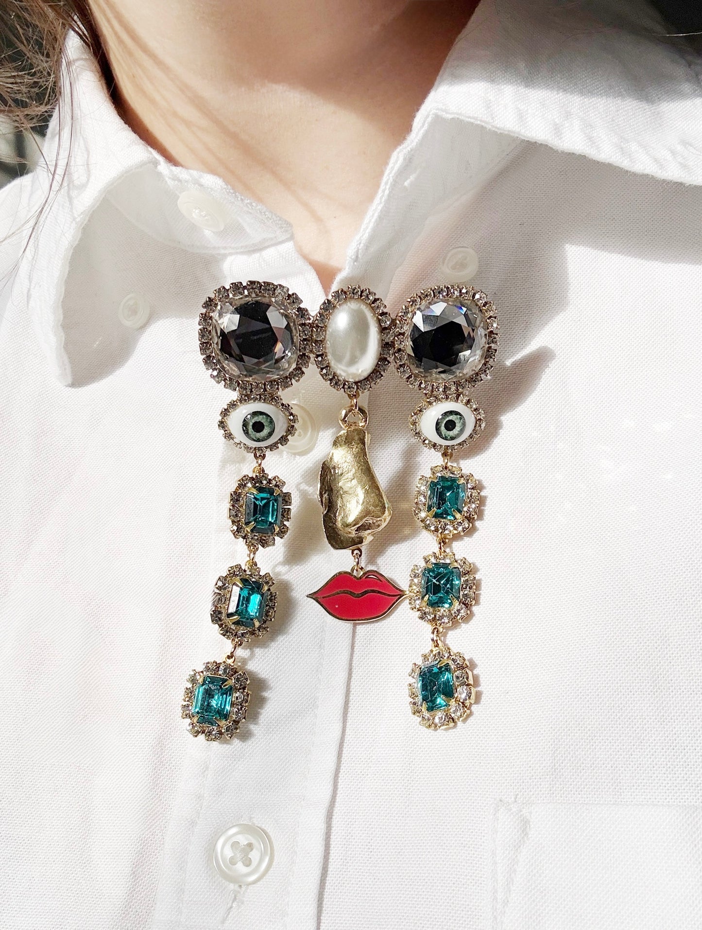Ode to the master crybaby face brooch