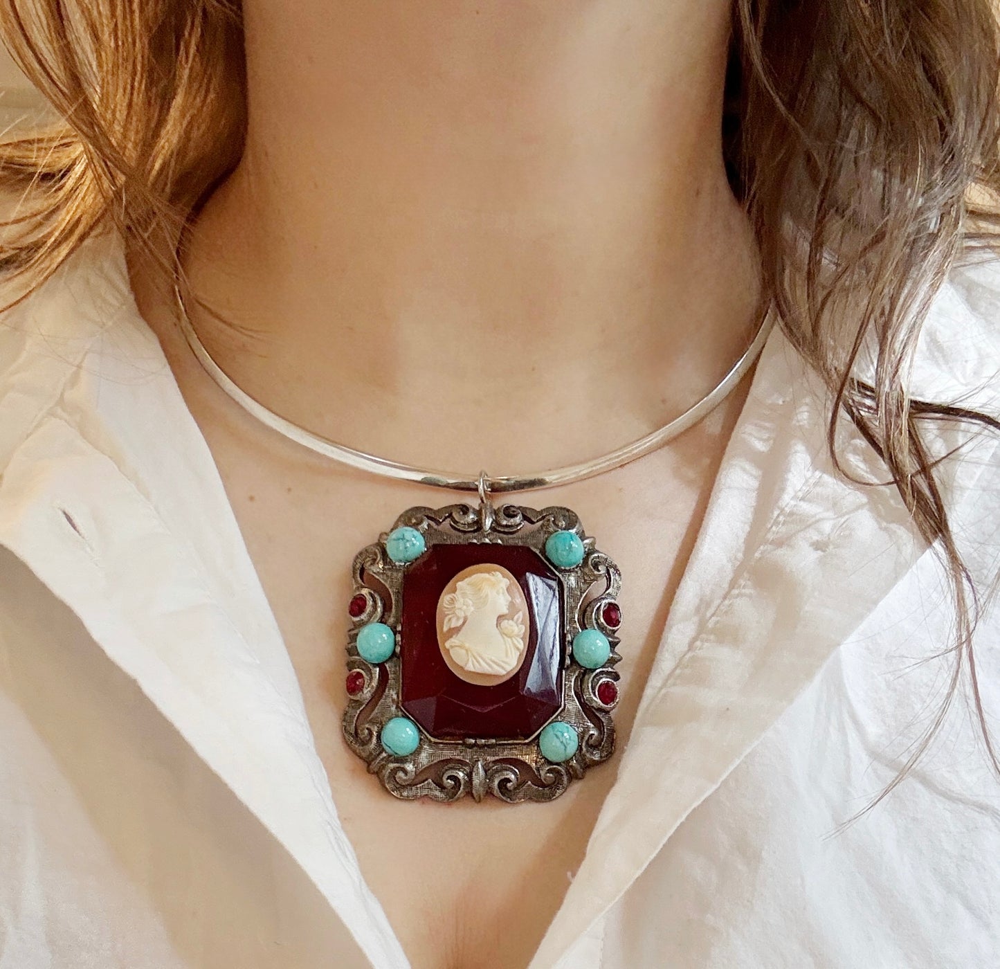 Cameo sterling choker