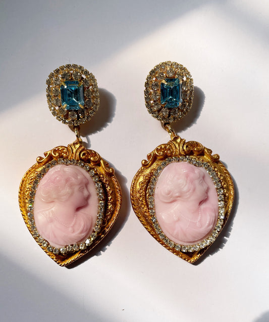 Miniature Marvels gallery wall cameo earrings