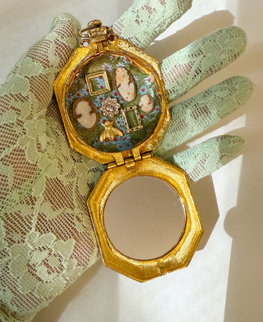 Gallery wall cameo compact mirror