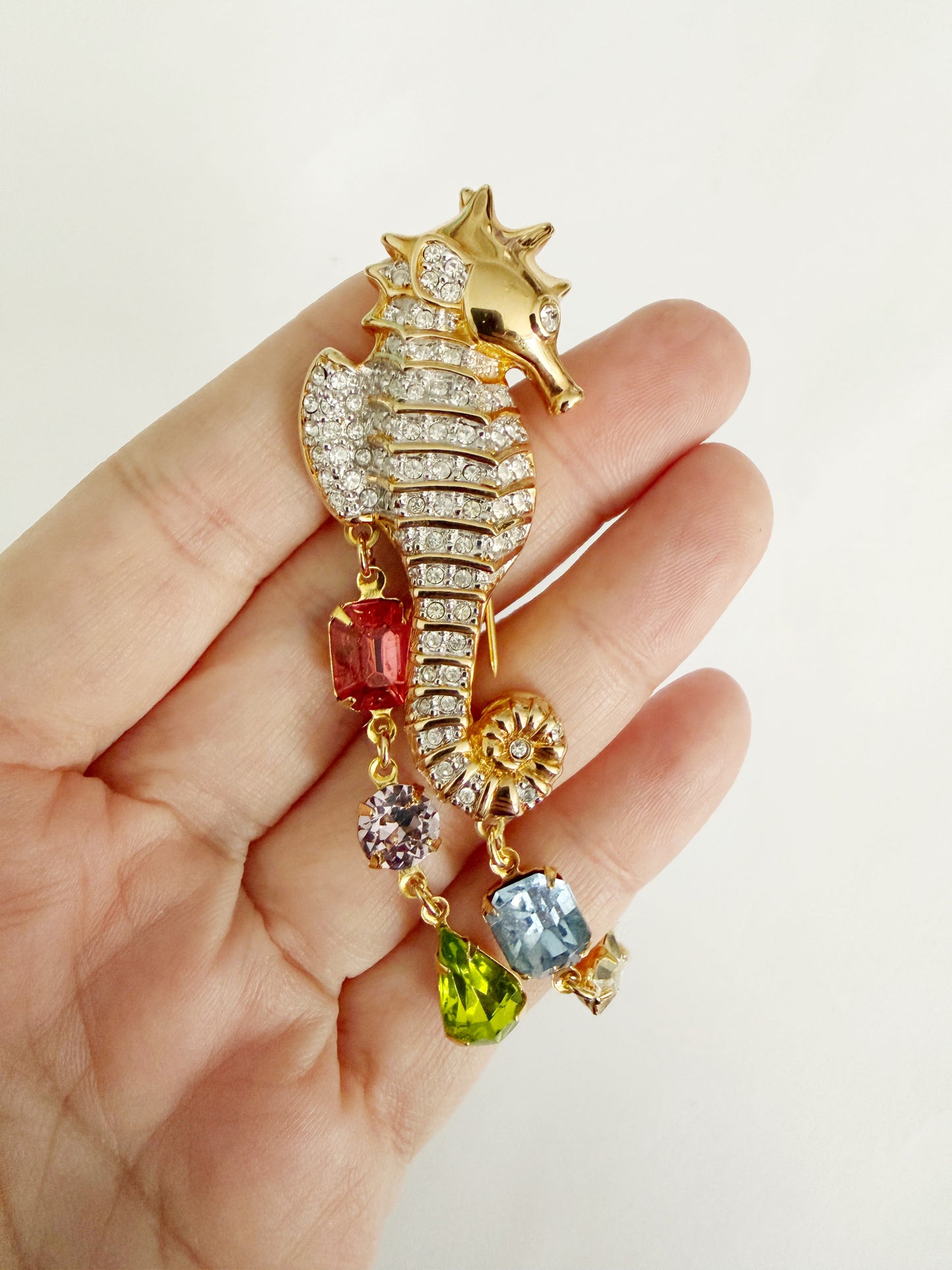 Seahorse party brooch