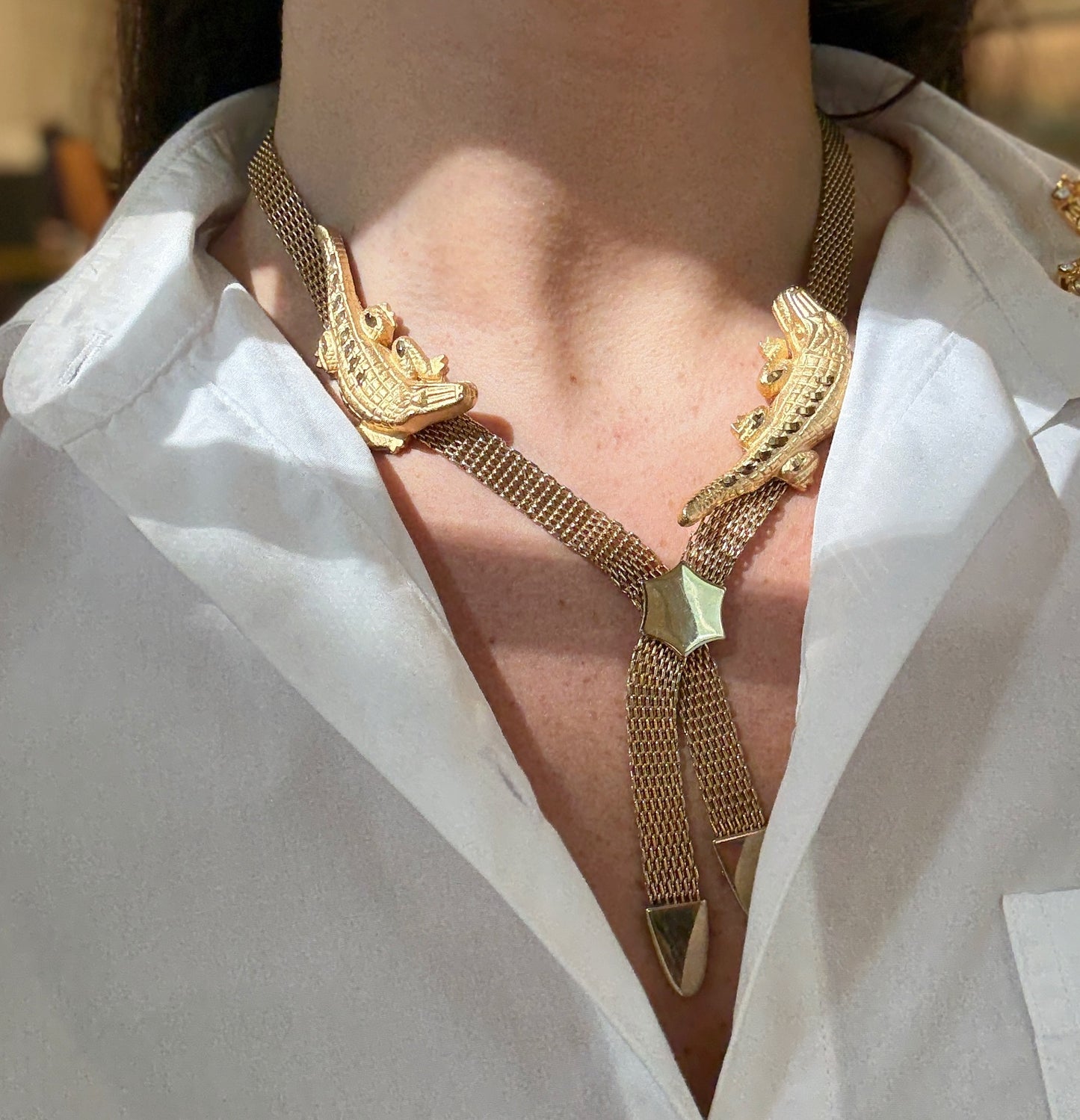 Double alligator necklace