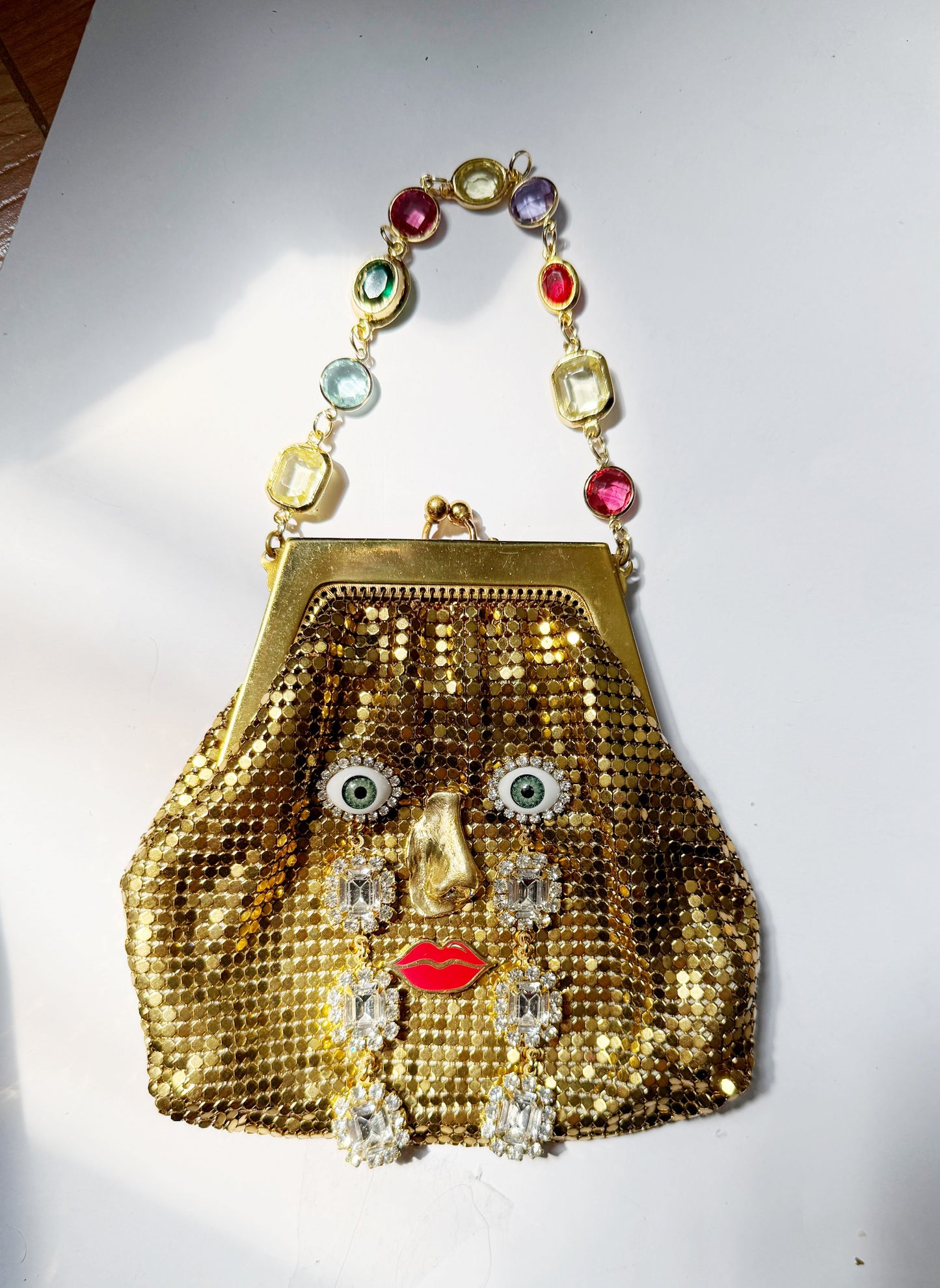 Ode to the master crybaby edition gold mesh purse