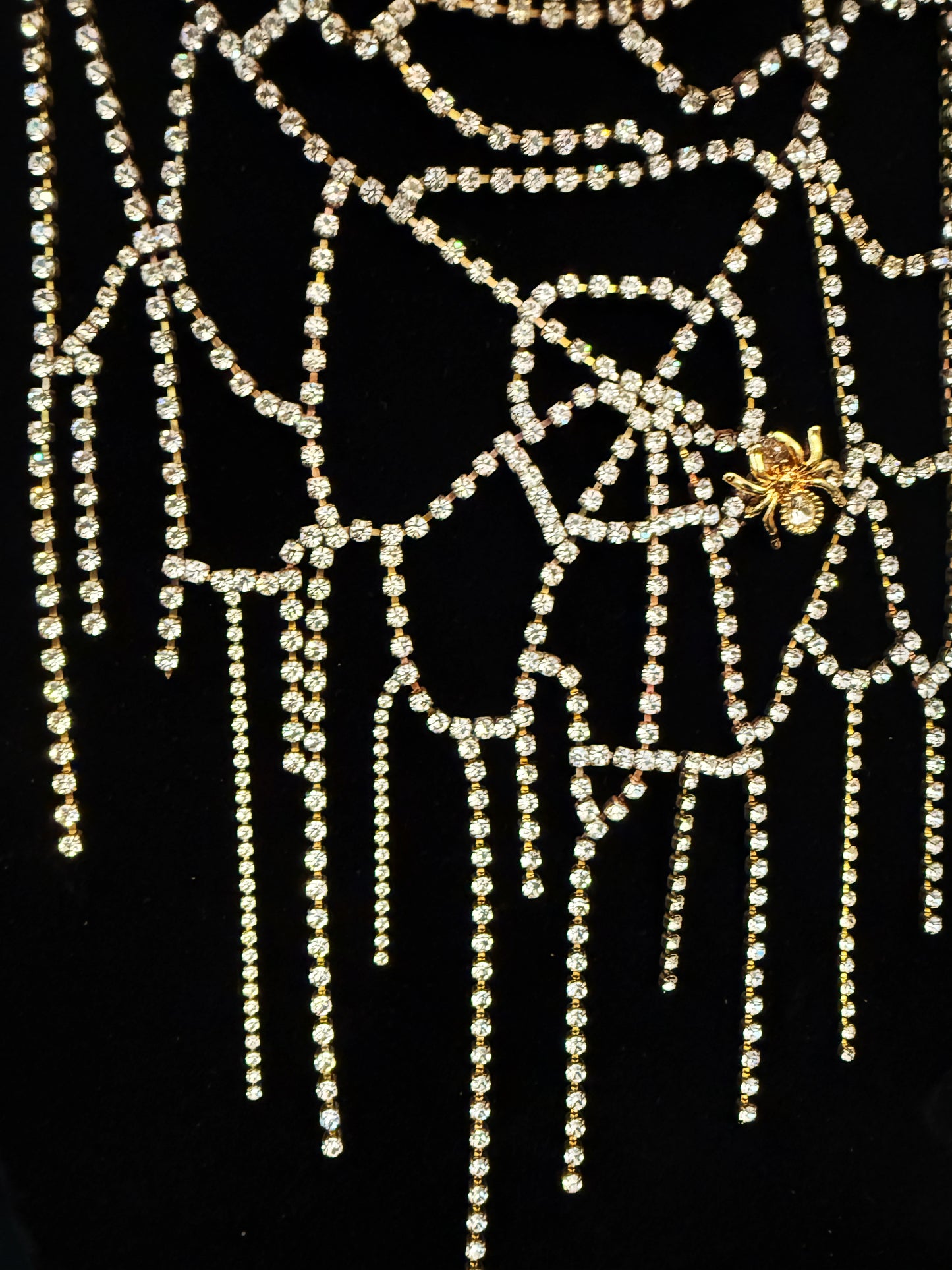 Colossal spider web necklace