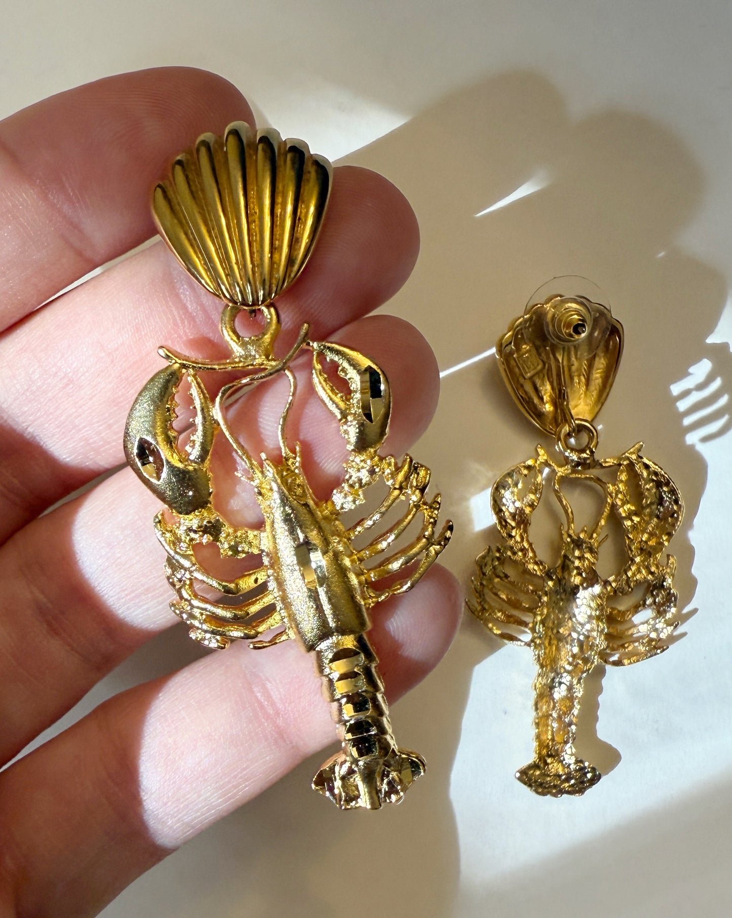 Lobster statement earrings