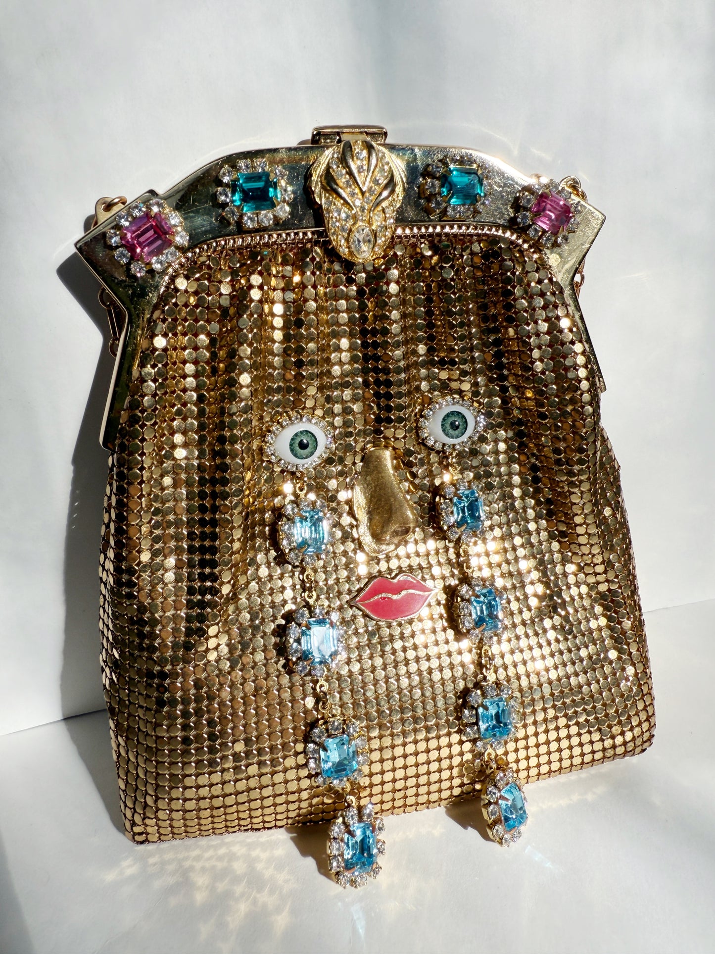 Ode to the master CRYBABY gold mesh purse