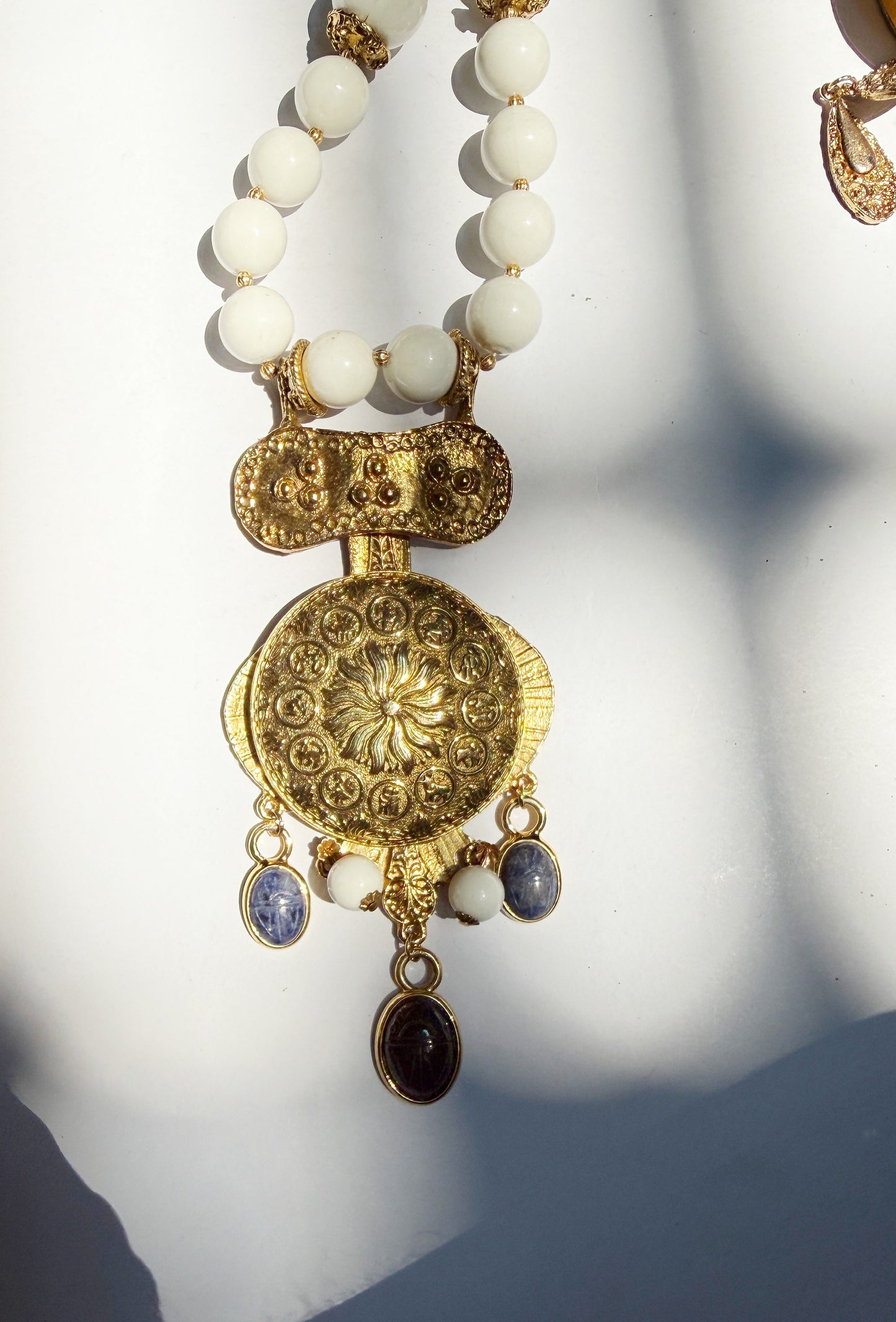 Zodiac compact mirror necklace