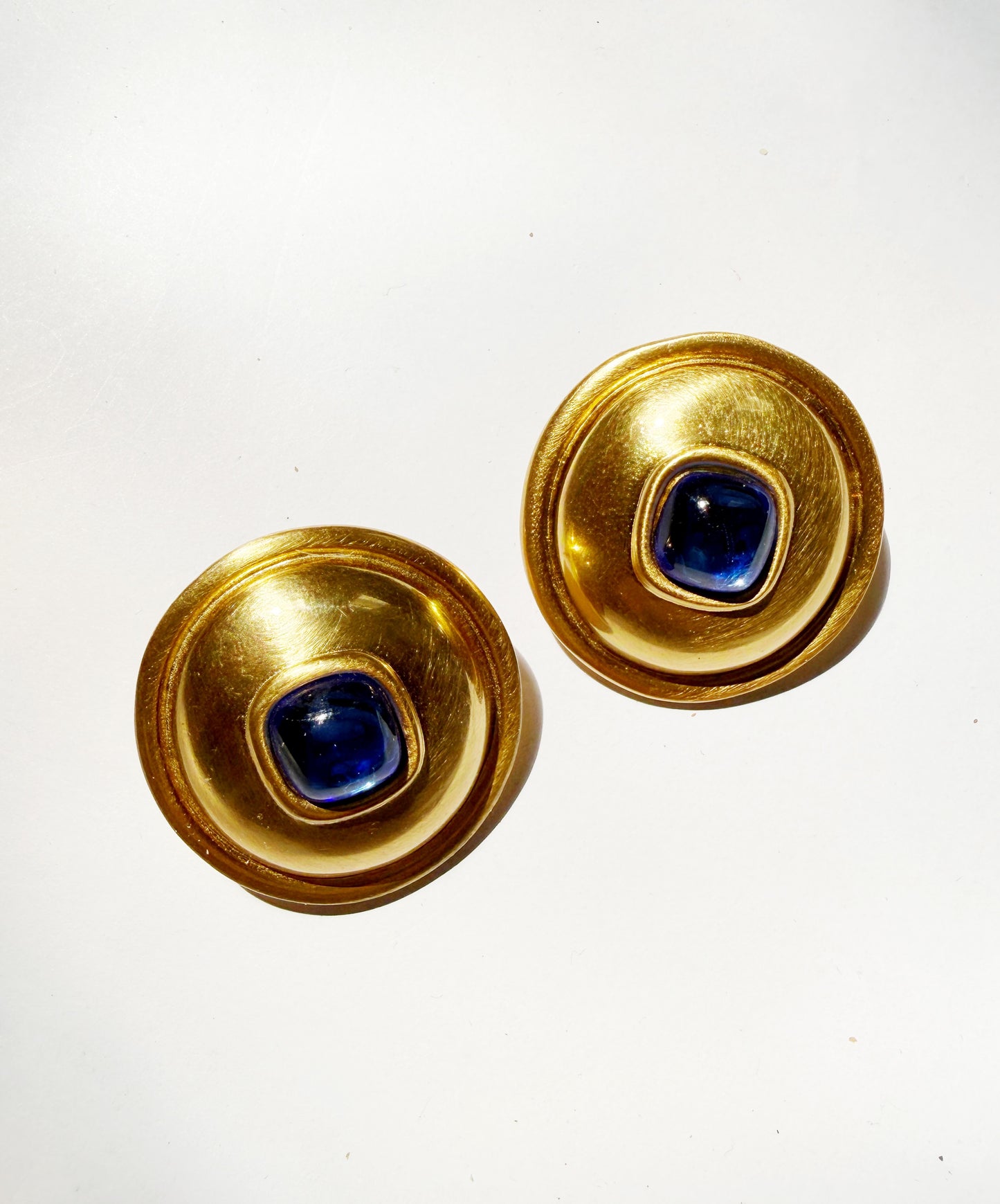 Vintage gold and blue studs