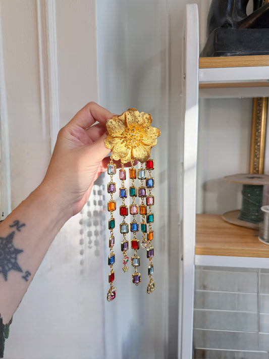 Bloom rhinestone party brooch