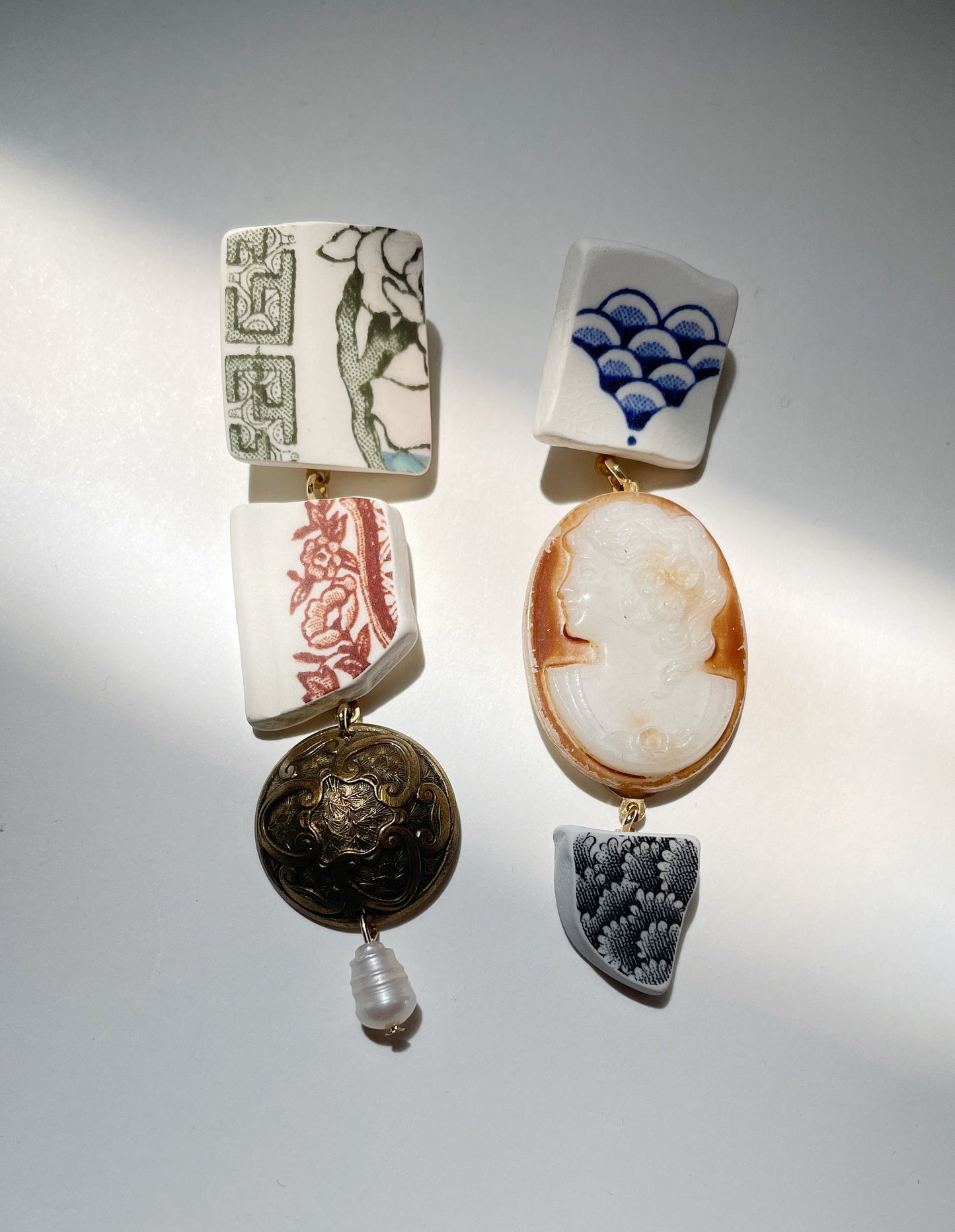 Curio cameo earrings