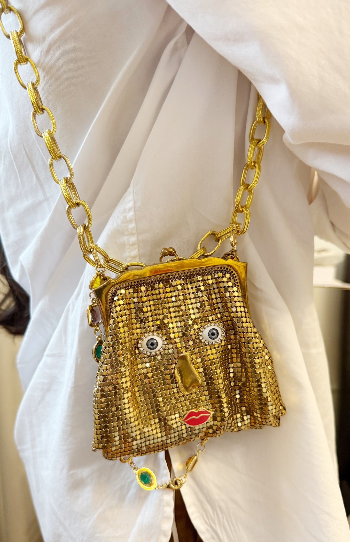 Ode to the master mini mesh purse necklace & belt