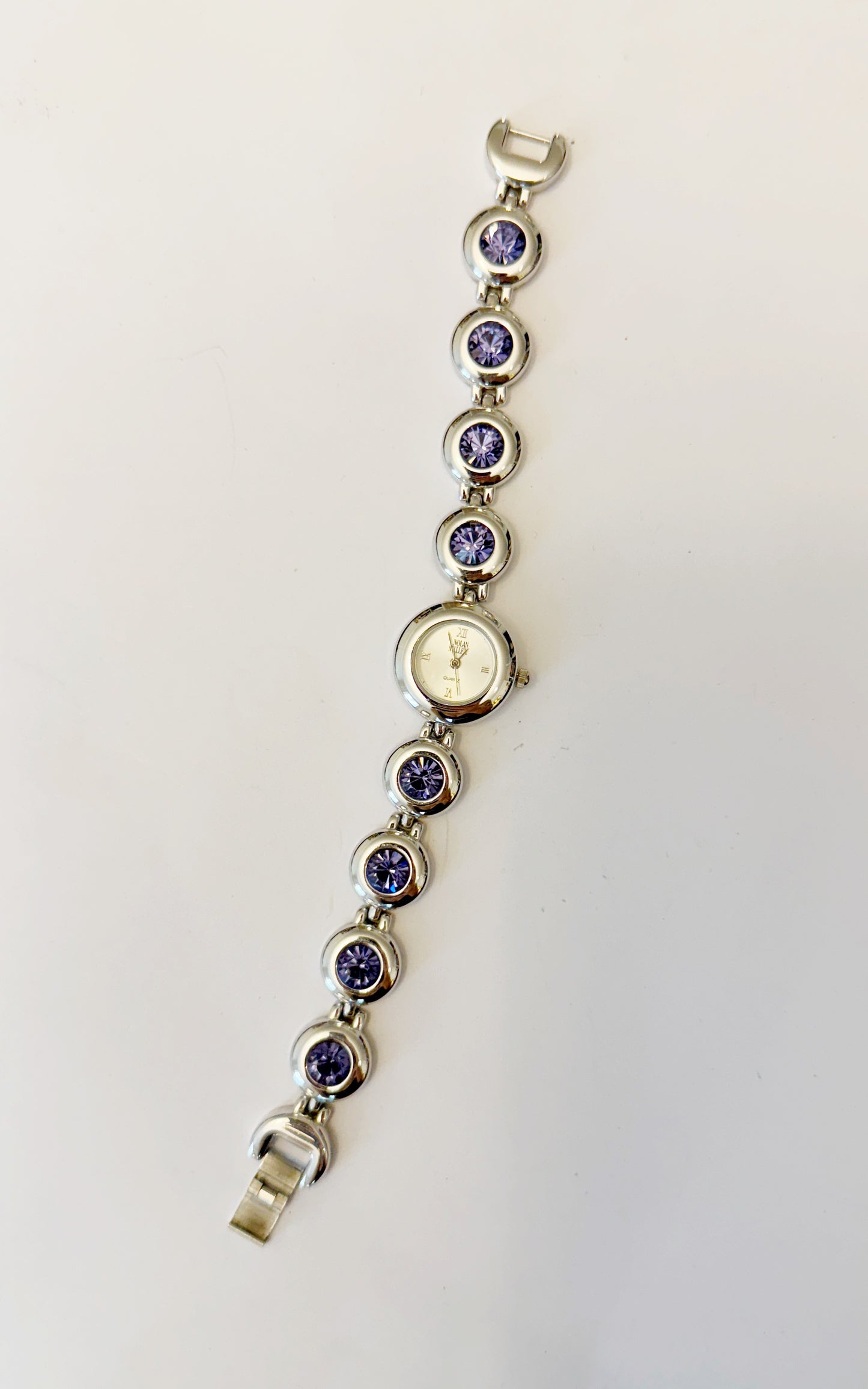 Vintage purple rhinestone watch