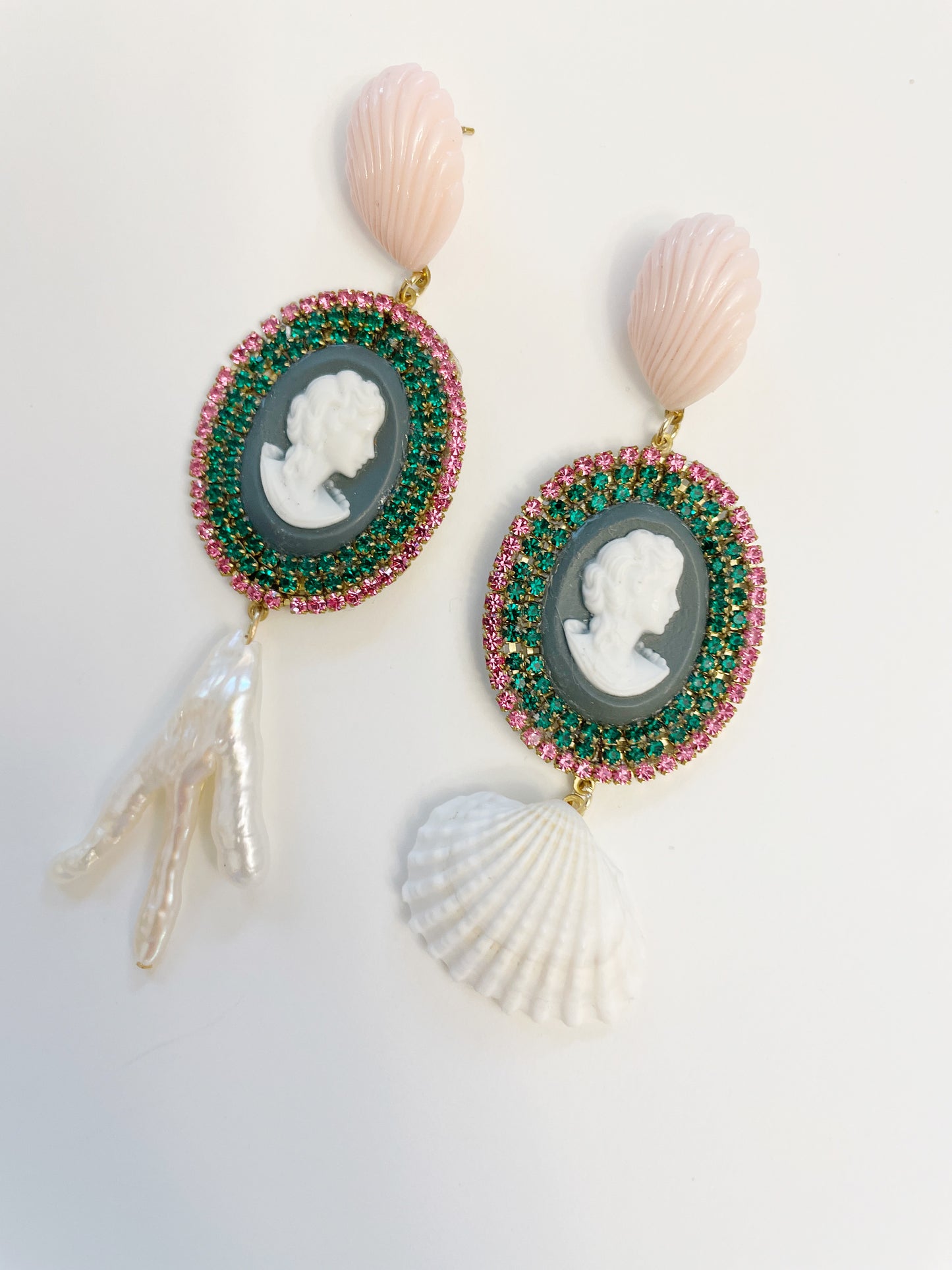 Coastline cameo earrings