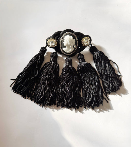 Silk cameo french hair barrette