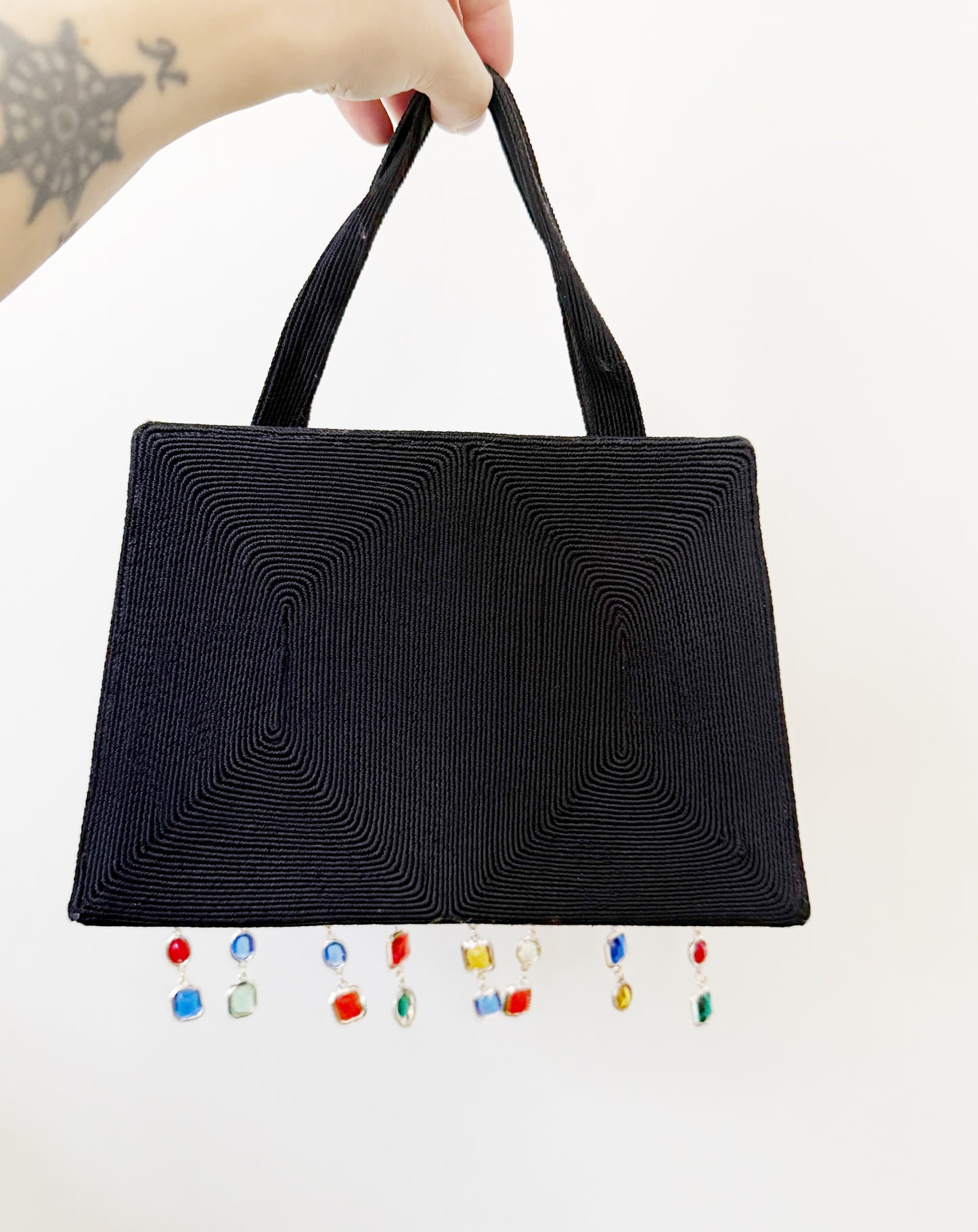 Shell goddess rhinestone purse