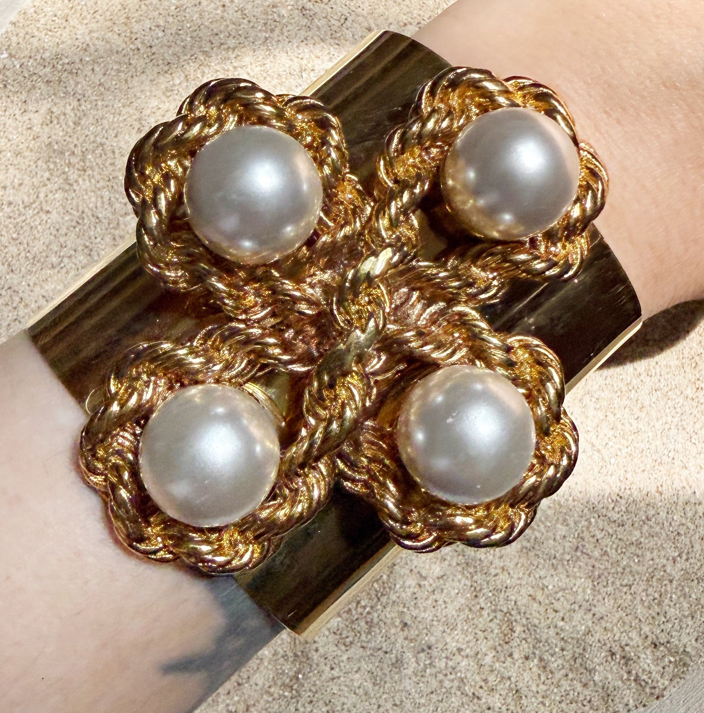 Vintage pearl cuff