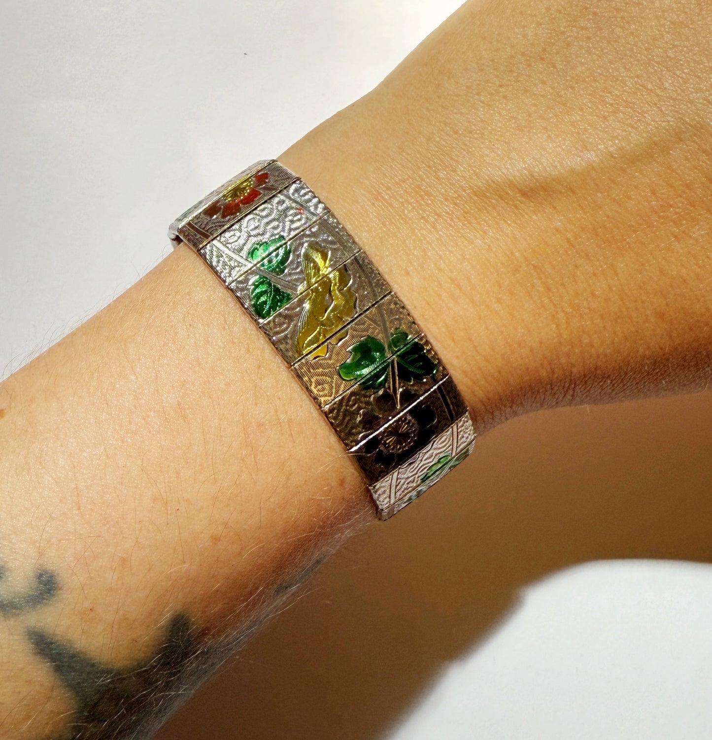 Vintage etched floral bracelet