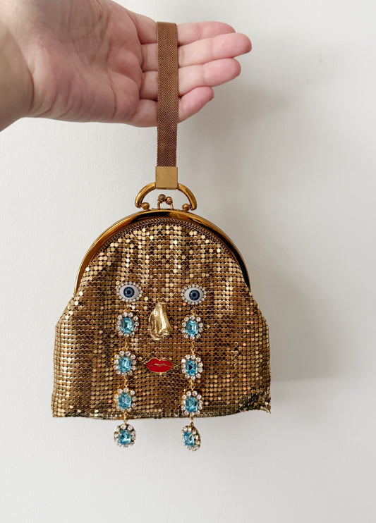 Ode to the master crybaby edition gold mesh purse