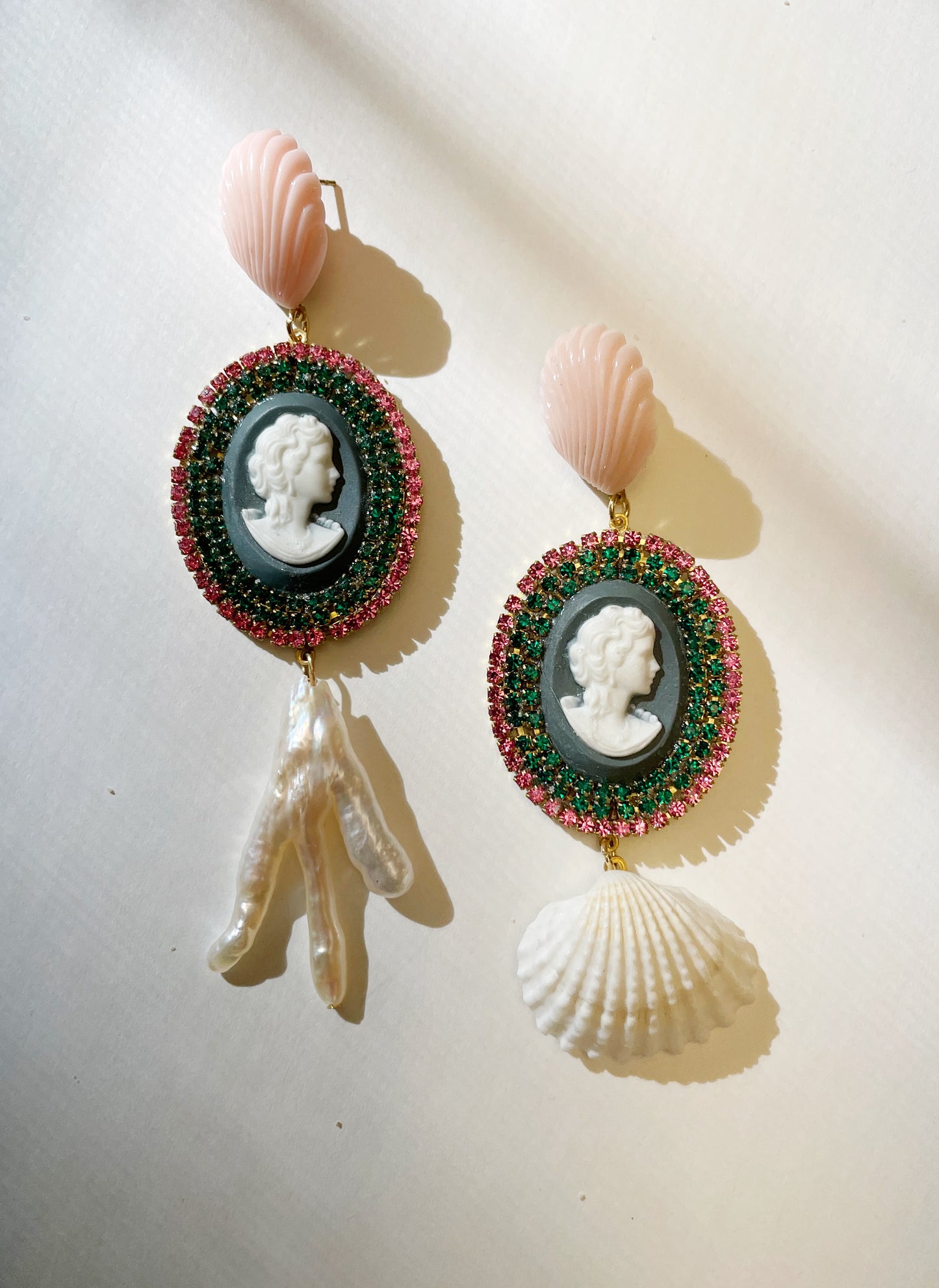 Coastline cameo earrings