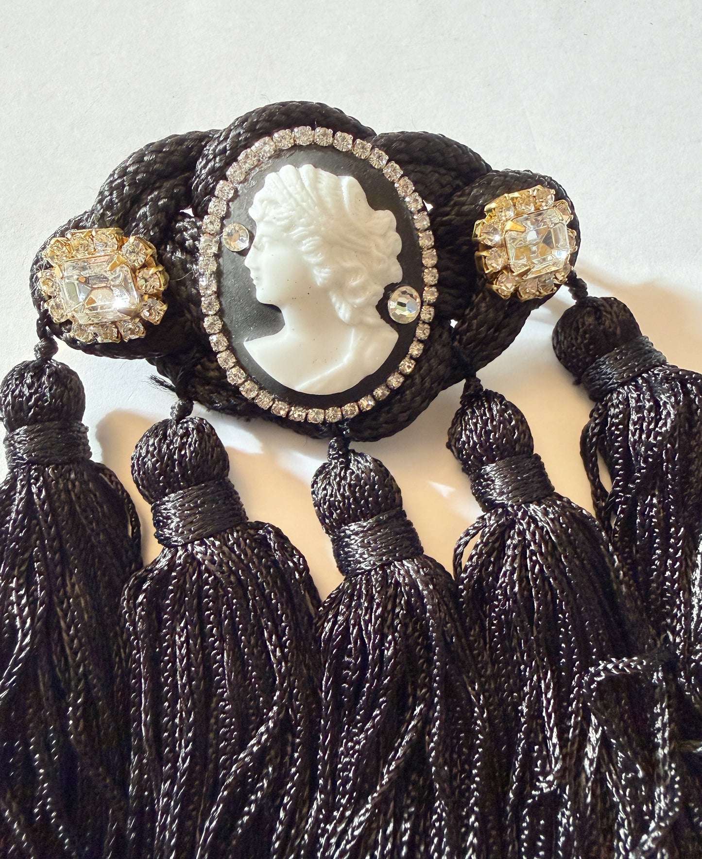 Silk cameo french hair barrette