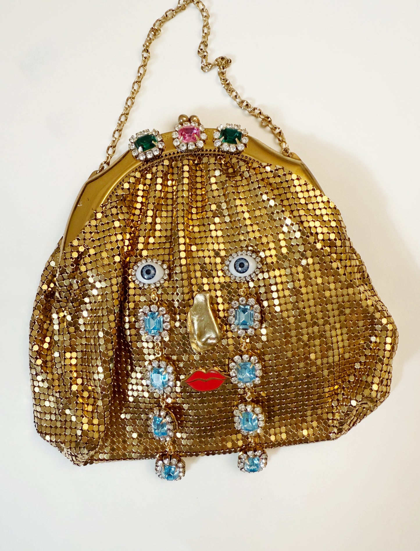 Ode to the master CRYBABY gold mesh purse