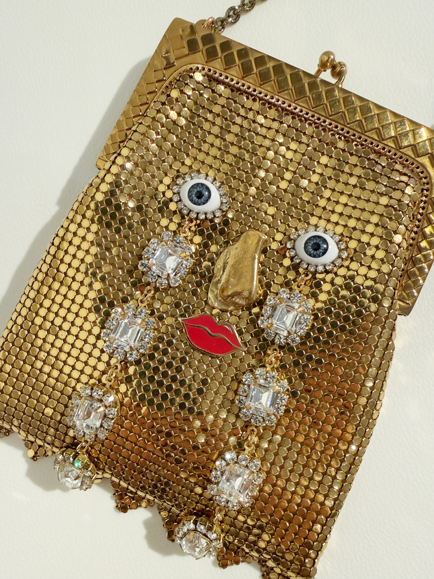 Ode to the master crybaby edition gold mesh purse