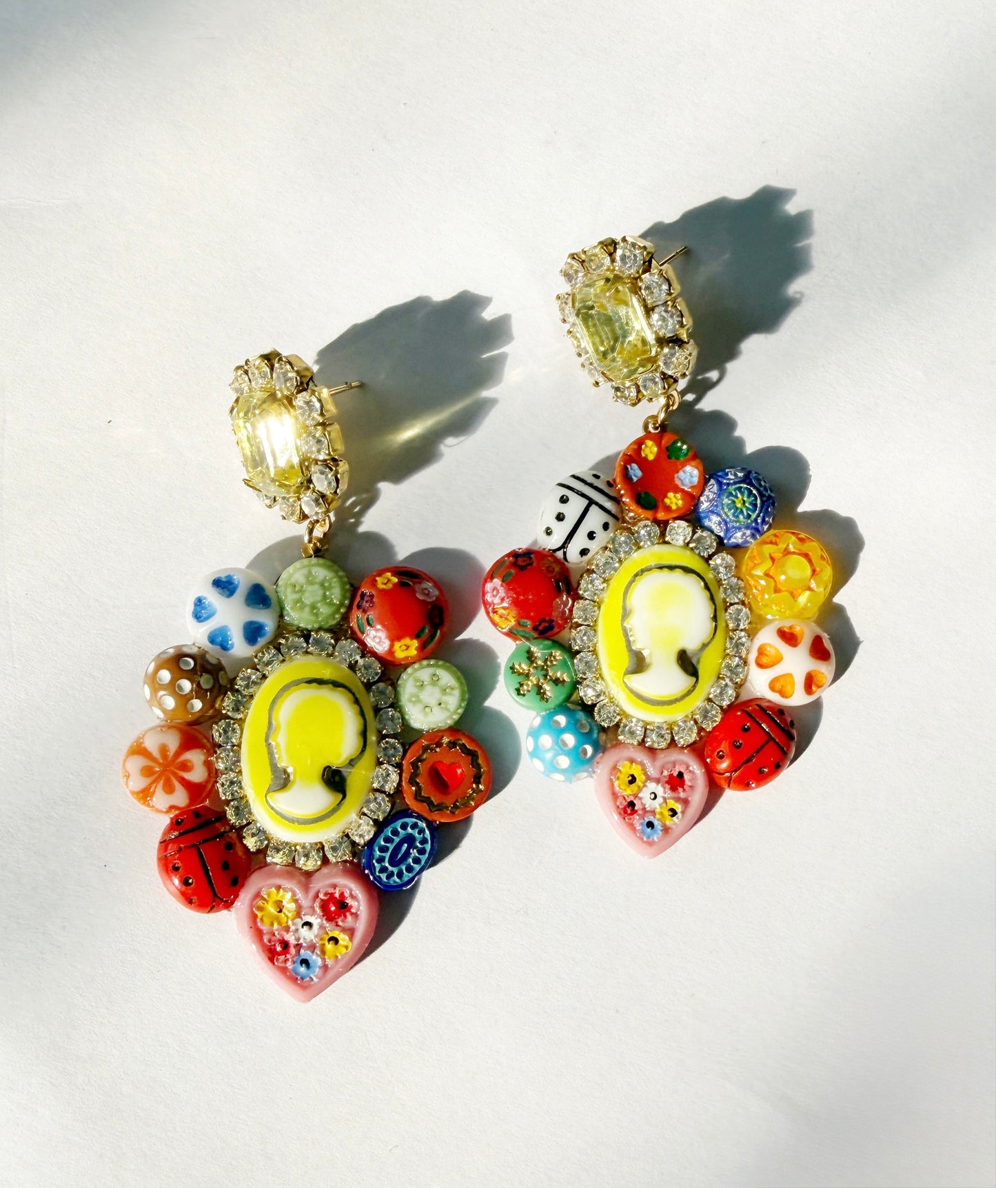 Cameo quilt earrings