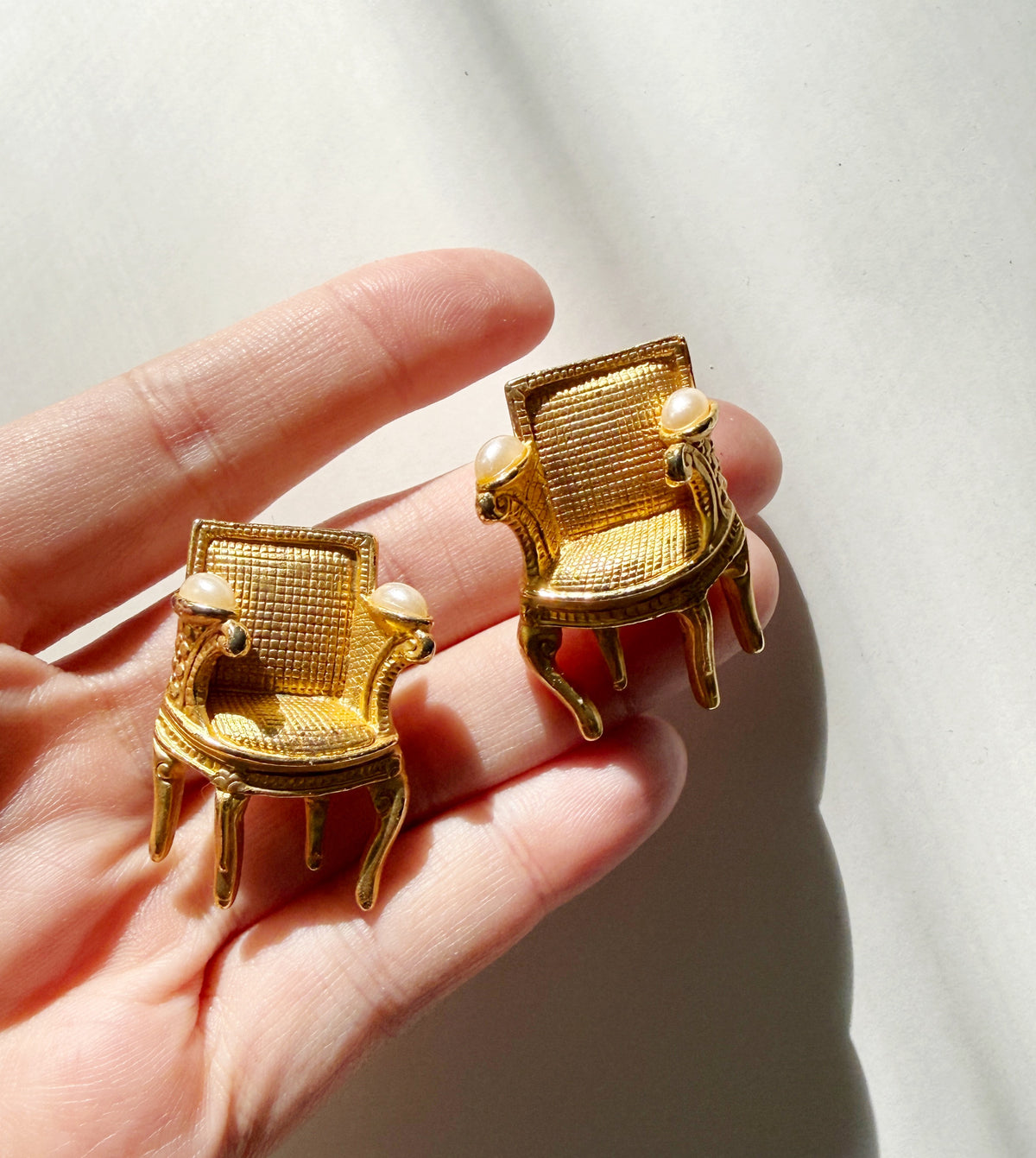 Karl Lagerfeld 1985 chair earrings