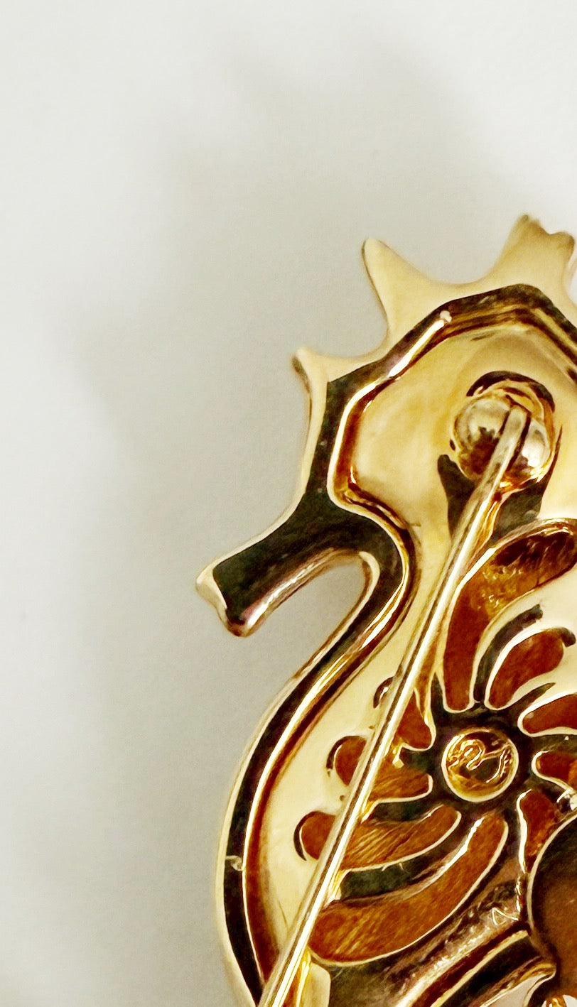 Seahorse party brooch